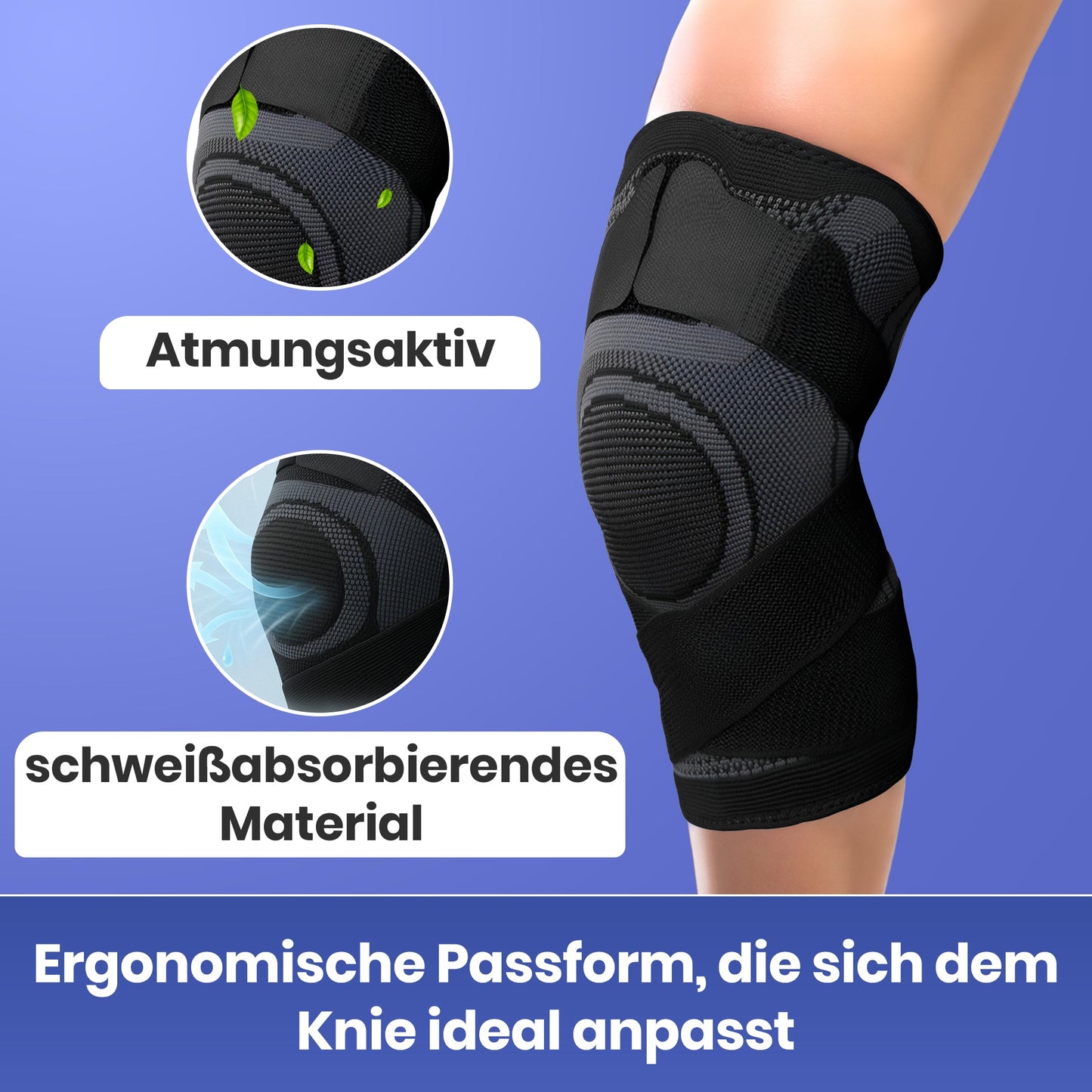 KneeGuard Sport-Kniebandage mit Klettverschluss