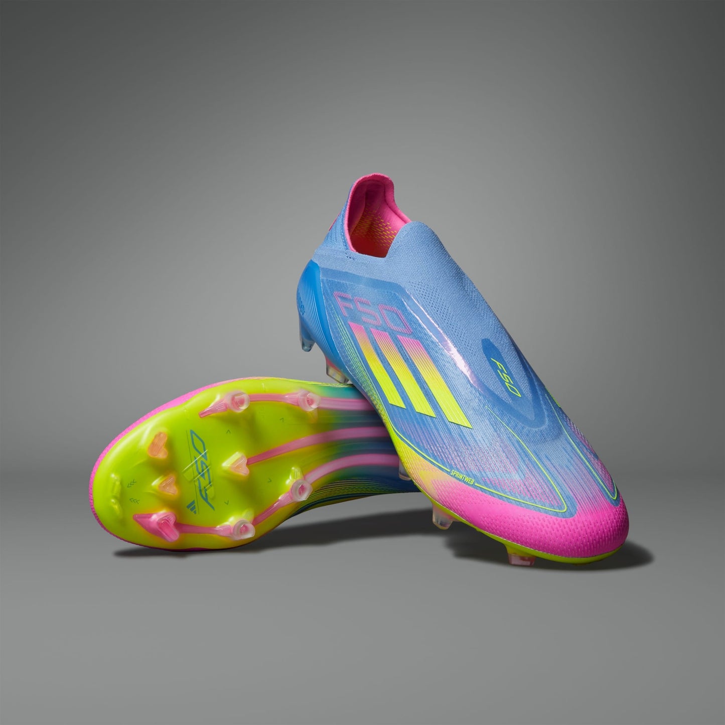 F50 Elite Laceless FG Fußballschuh Blau/Rosa