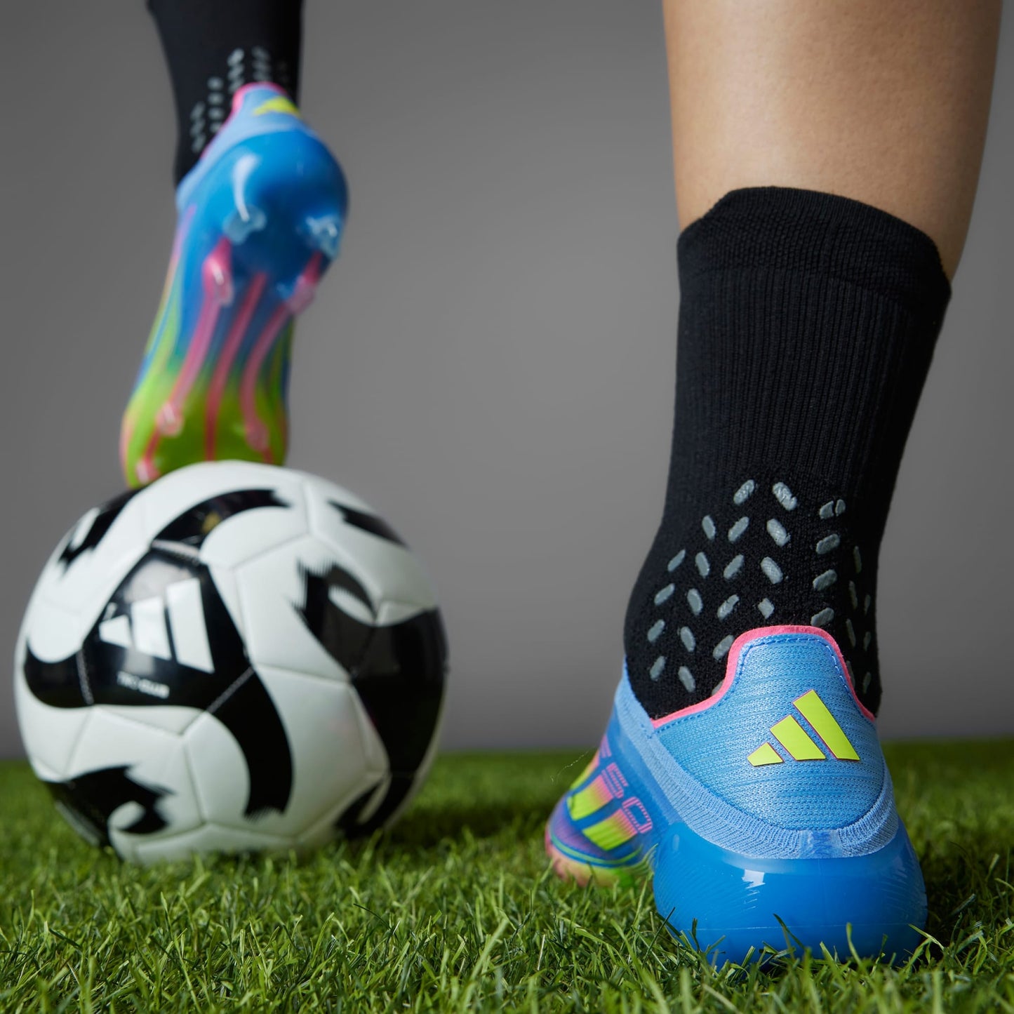 F50 Elite Laceless FG Fußballschuh Blau/Rosa