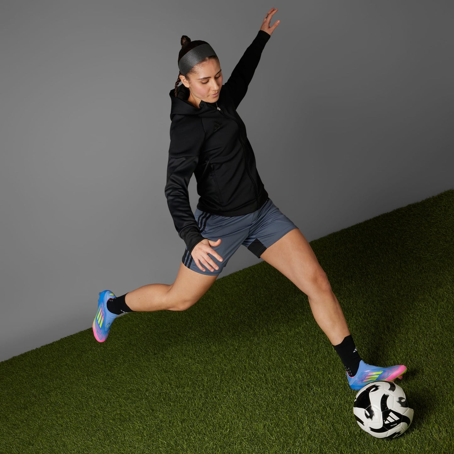 F50 Elite Laceless FG Fußballschuh Blau/Rosa