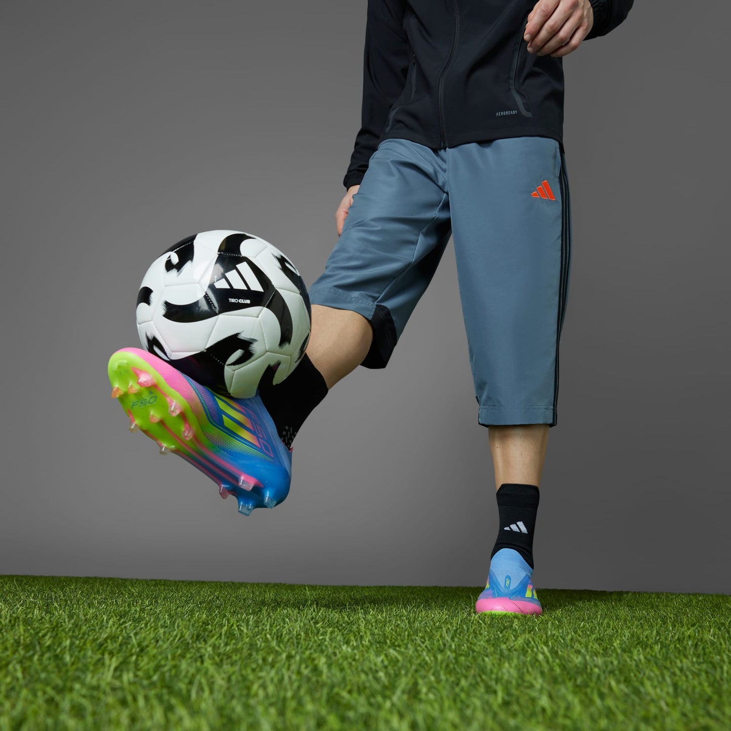 F50 Elite Laceless FG Fußballschuh Blau/Rosa