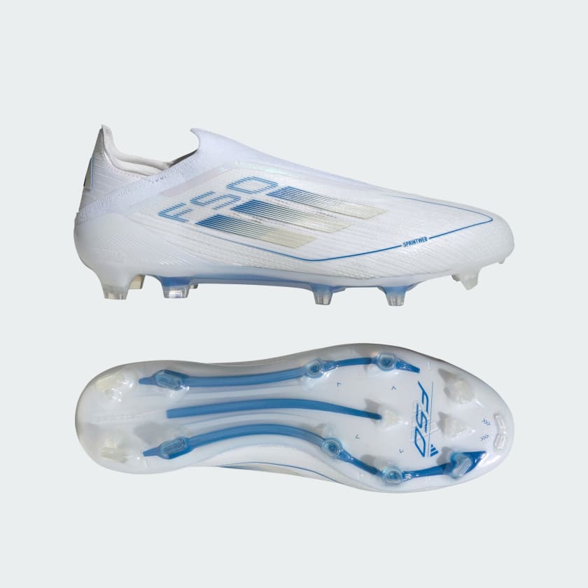 F50 Elite Laceless FG Fußballschuh Weiß/blau