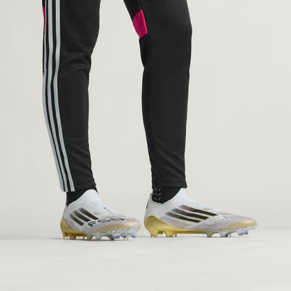 F50 Elite Laceless FG Fußballschuh Weiß/Gold
